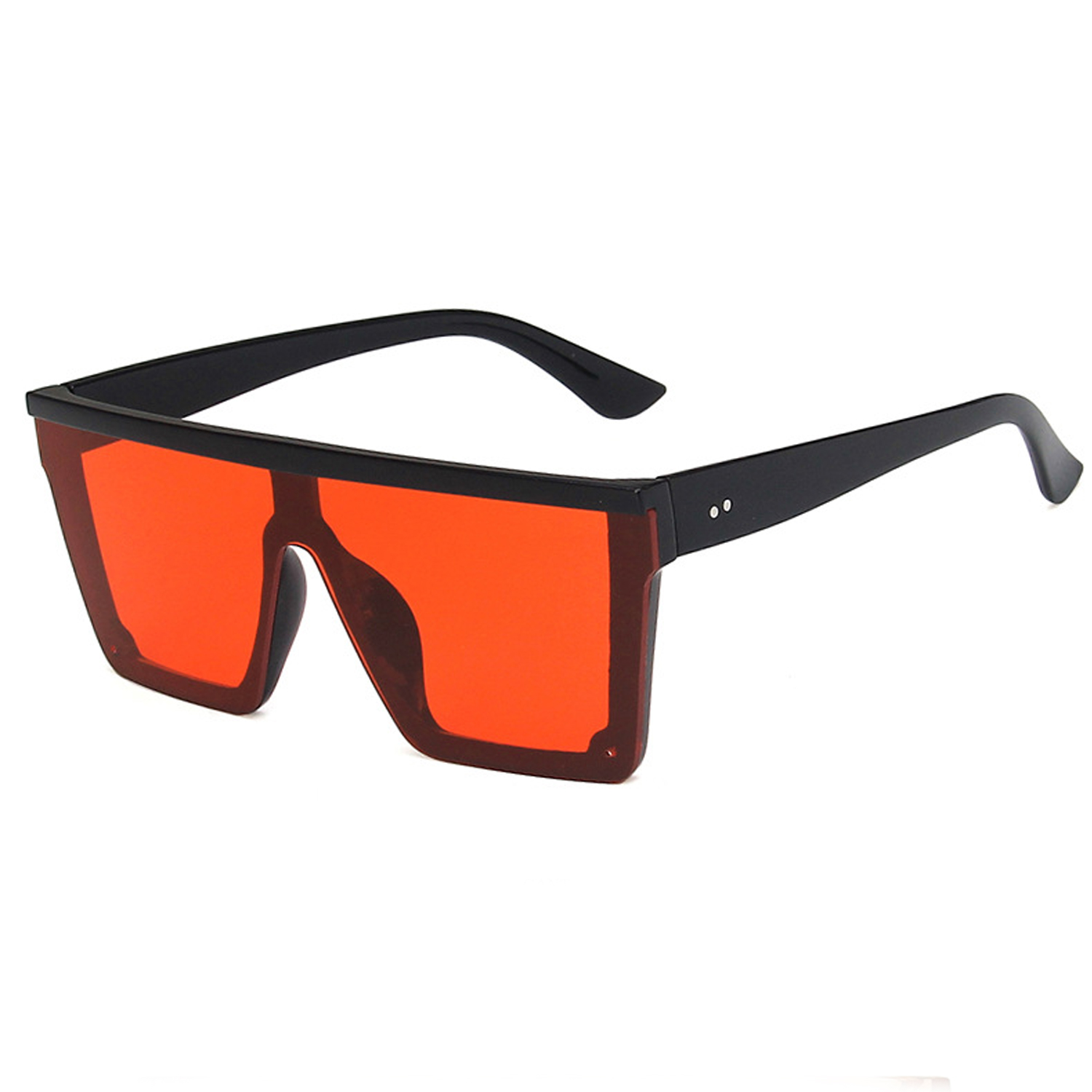 Men Designer Sunglasses Flat Black Lens Oversized Frame Shades