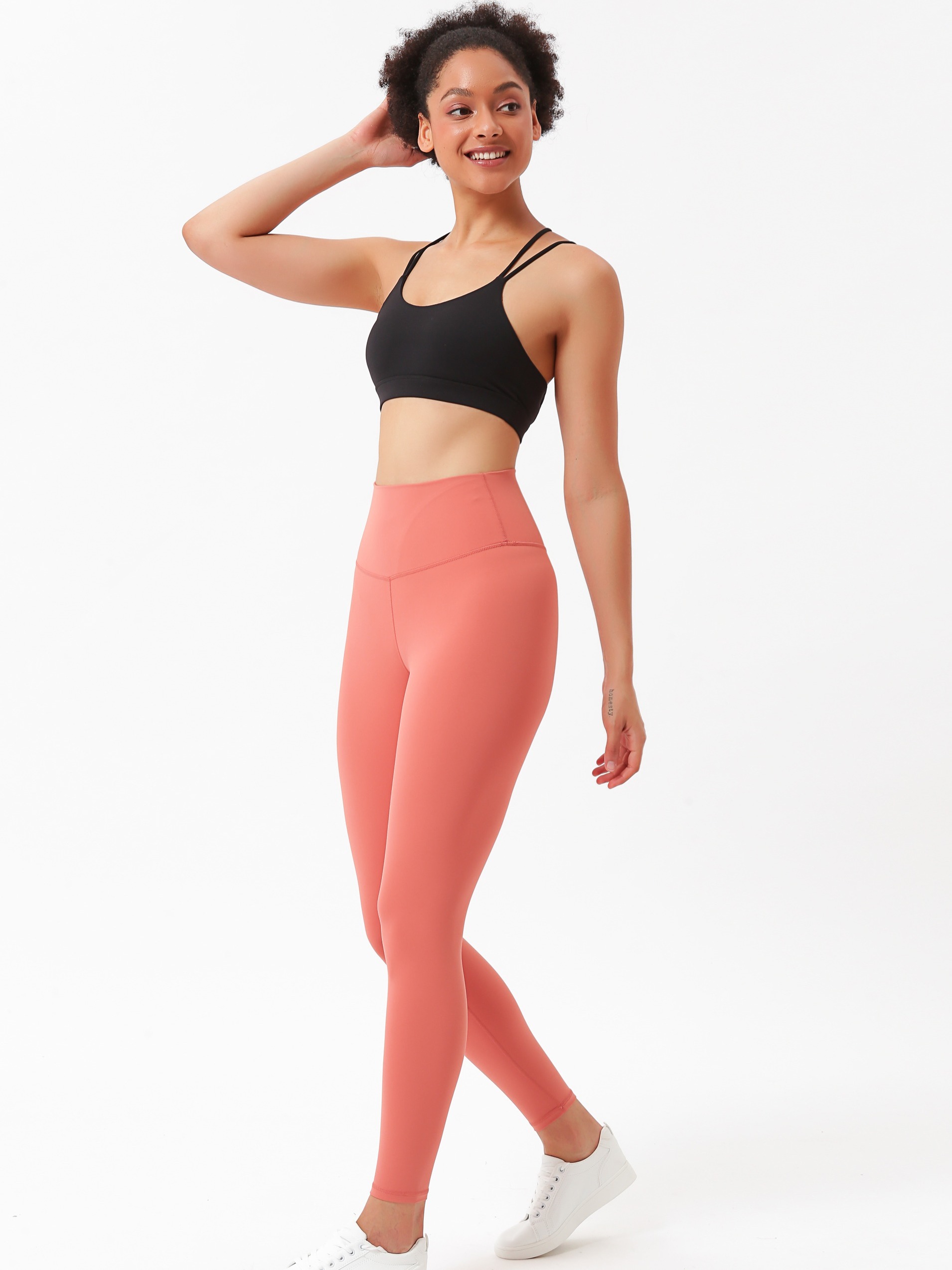 Solid Color Yoga Sports Butt Lifting Leggings High Waist - Temu