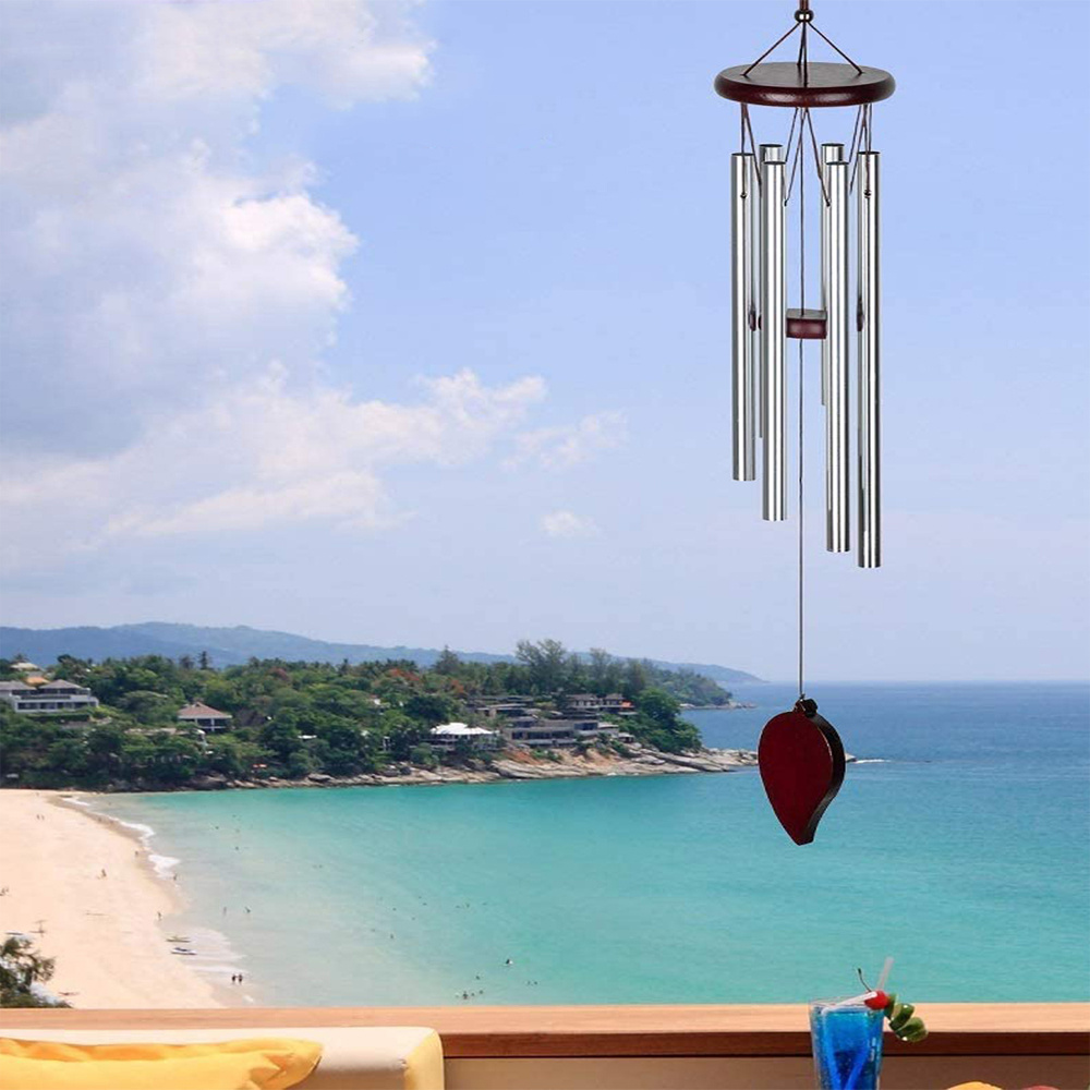 6 Aluminum Tubes Leaves Wind Chimes European American Pine - Temu