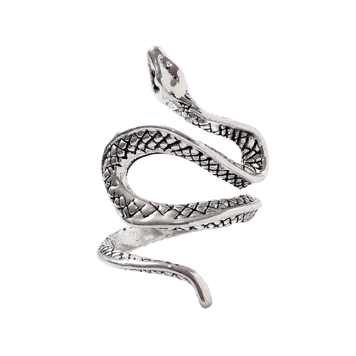 Men's Vintage Gothic Metal Snake Ring, Unique Design