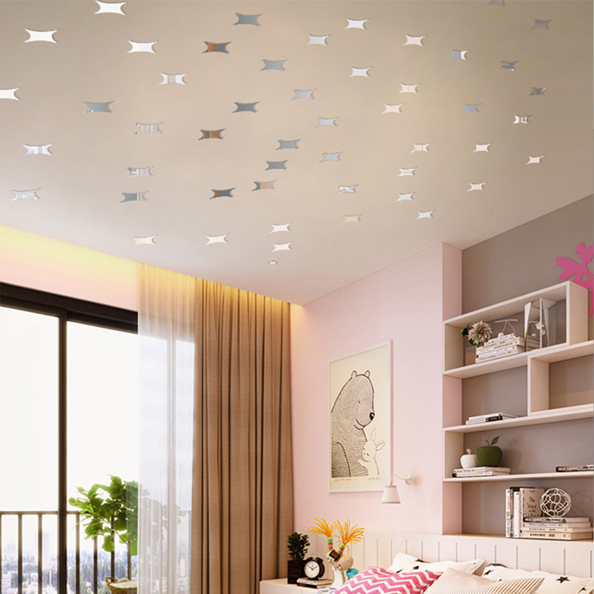 50 Uds Pegatinas Luminosas Estrellas Pegatinas Pared - Temu