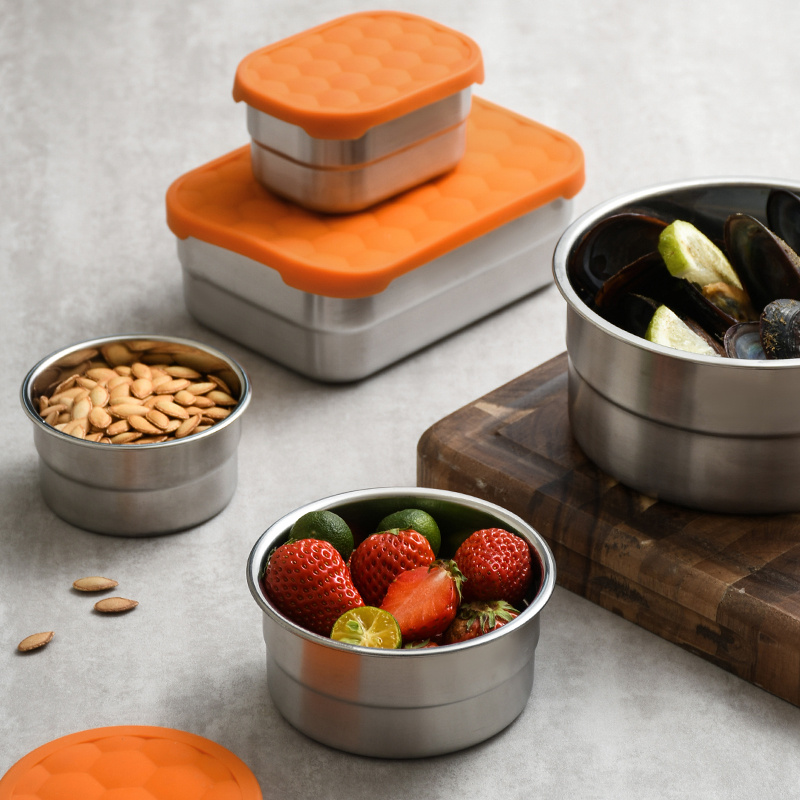 Stainless Steel Containers with Lids