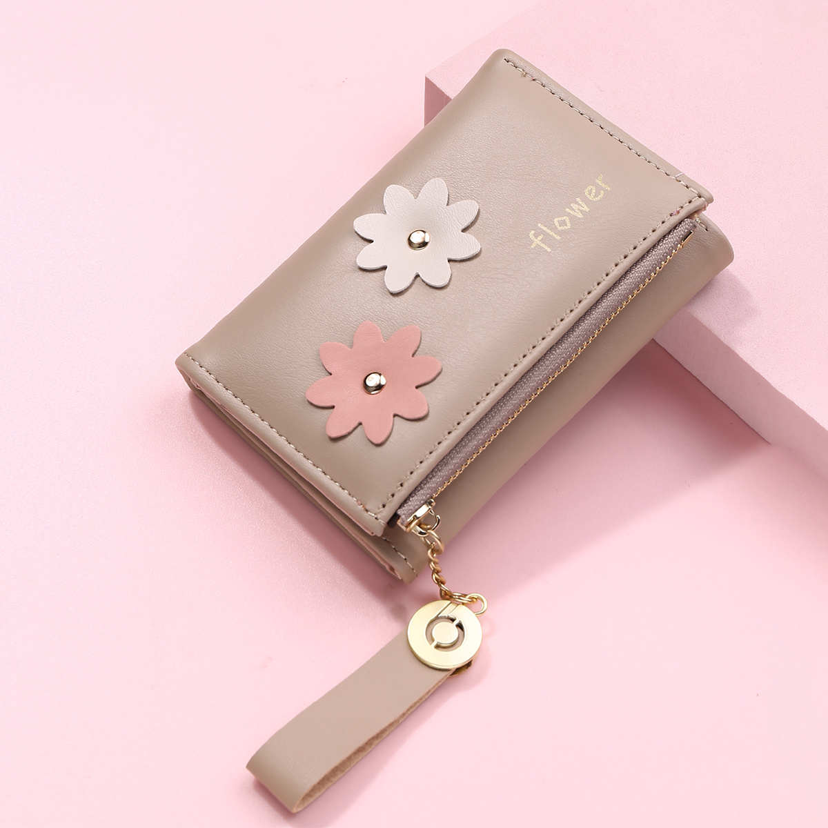 flower compact wallet