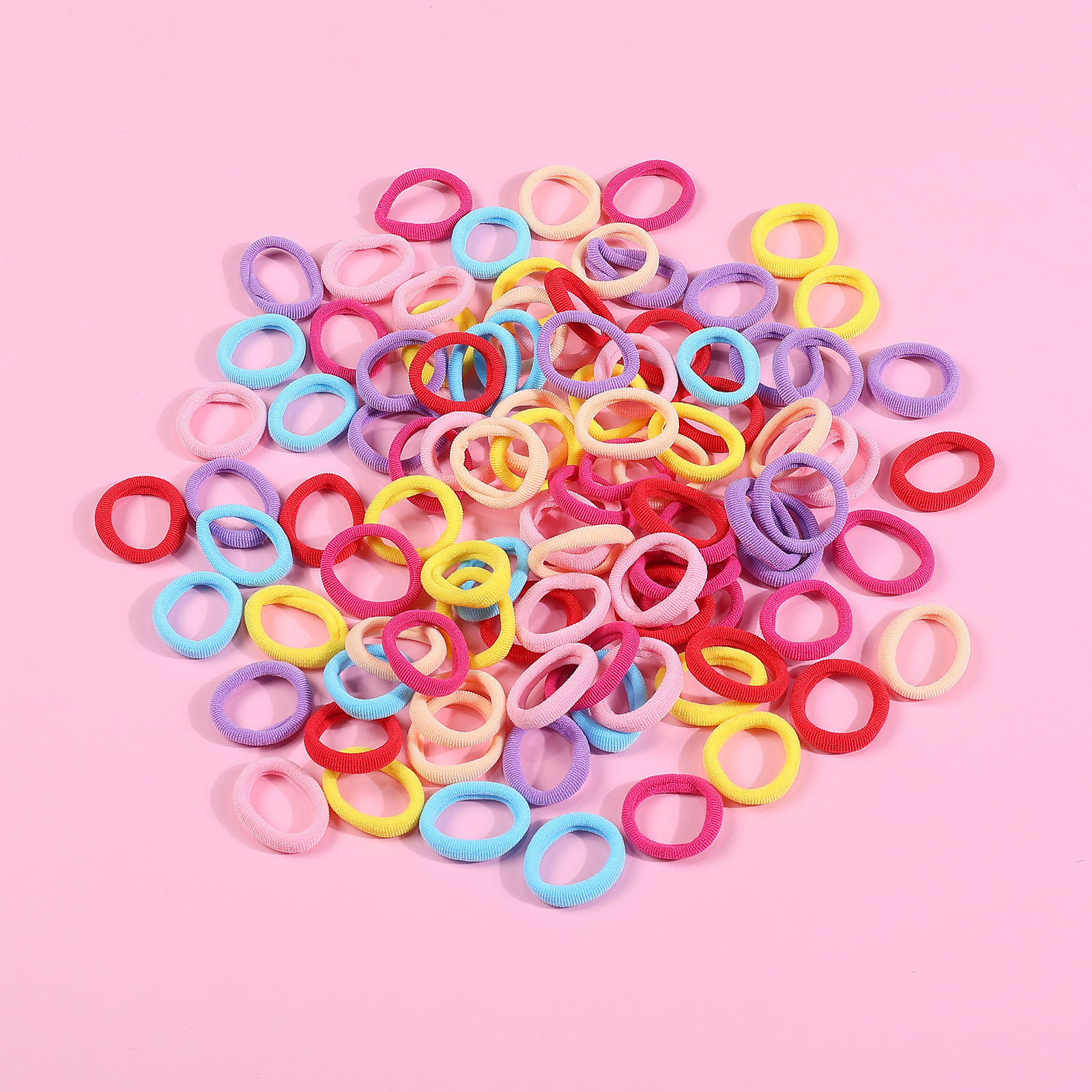 100pcs Mini Elastic Hair Bands Soft Ponytail Holders Hair Accessories