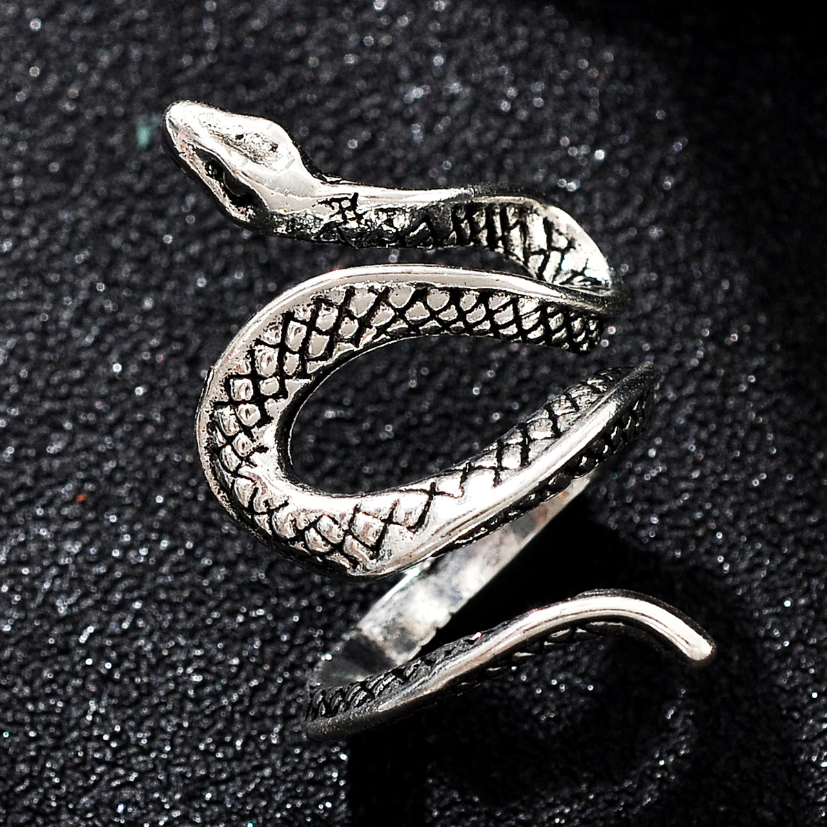 Men's Vintage Gothic Metal Snake Ring, Unique Design