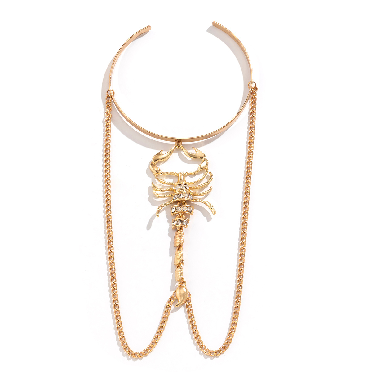 Scorpion & Chain Rhinestone Decor Arm Cuff
