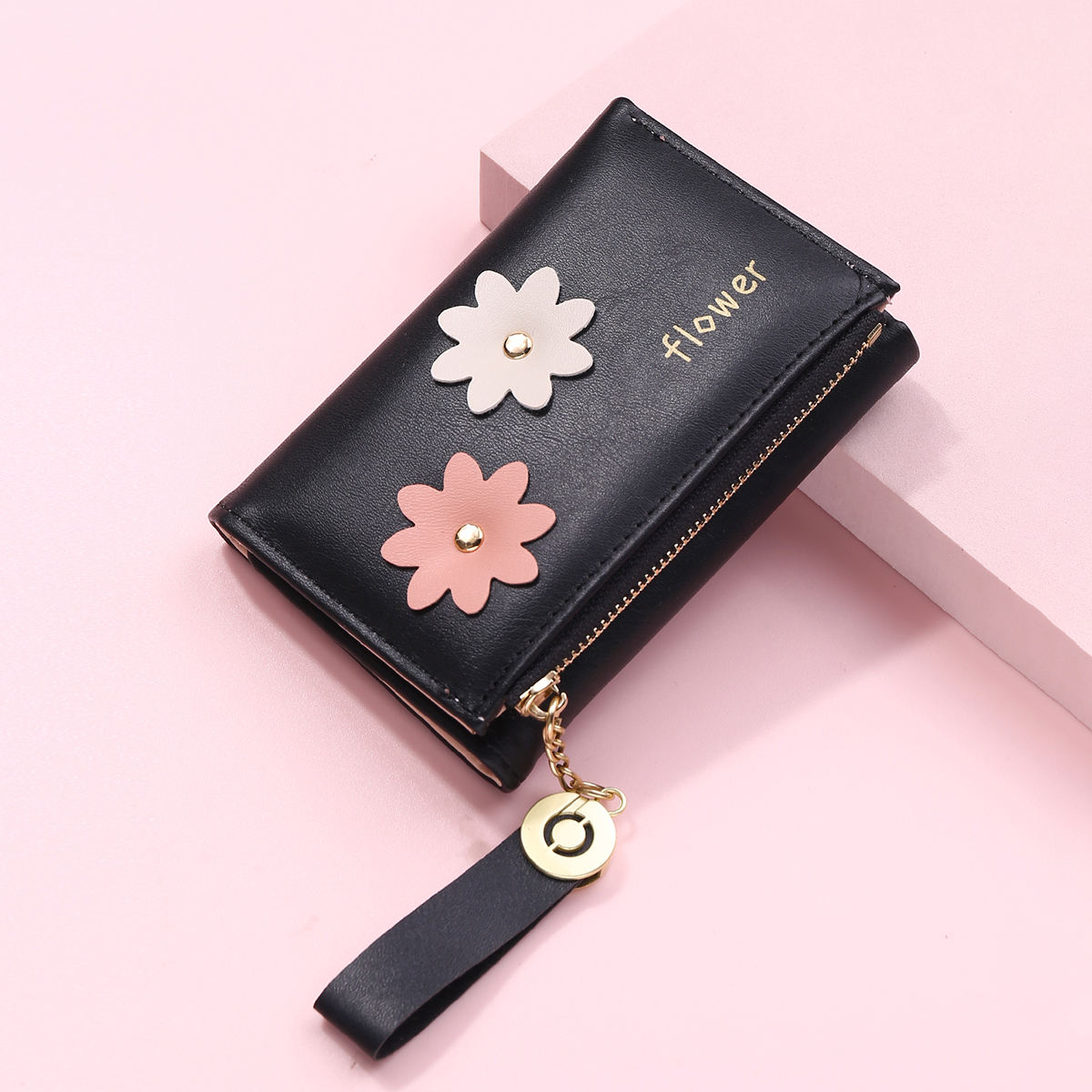 Women's Cute Flower Decor Small Wallet, Tri-fold Multi-card Slot Coin Purse  - Temu Bahrain