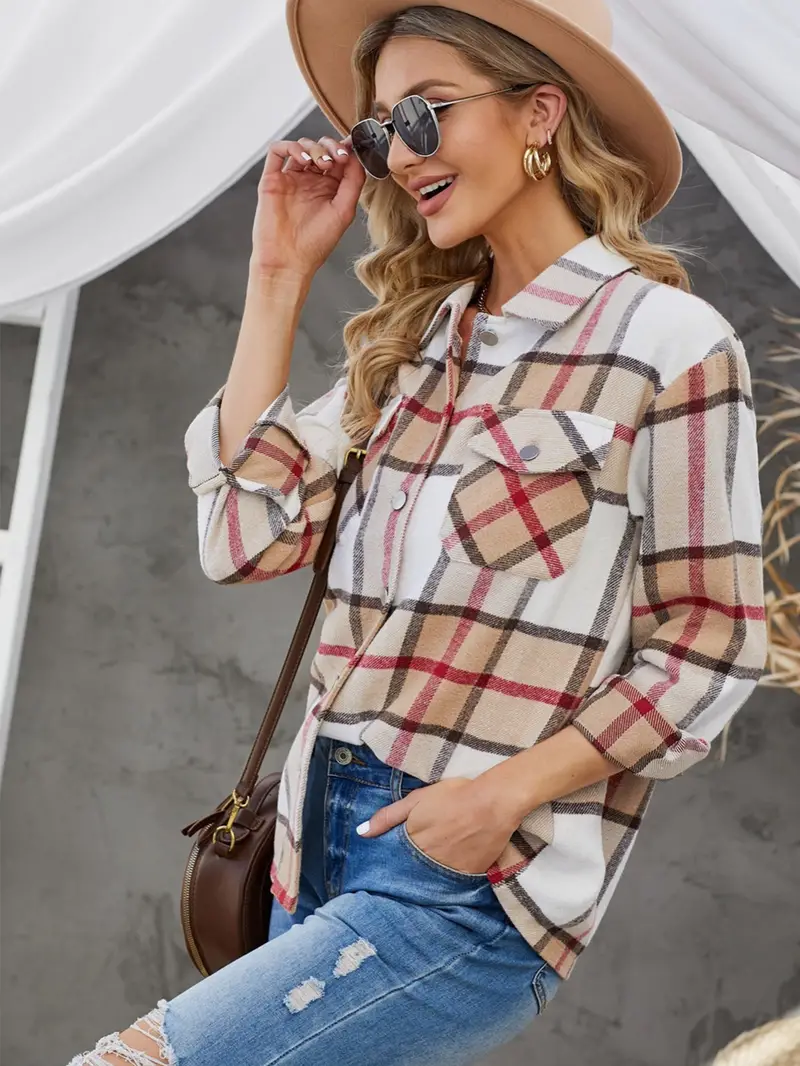Cozy and Casual: Plaid Shirt and Jeans