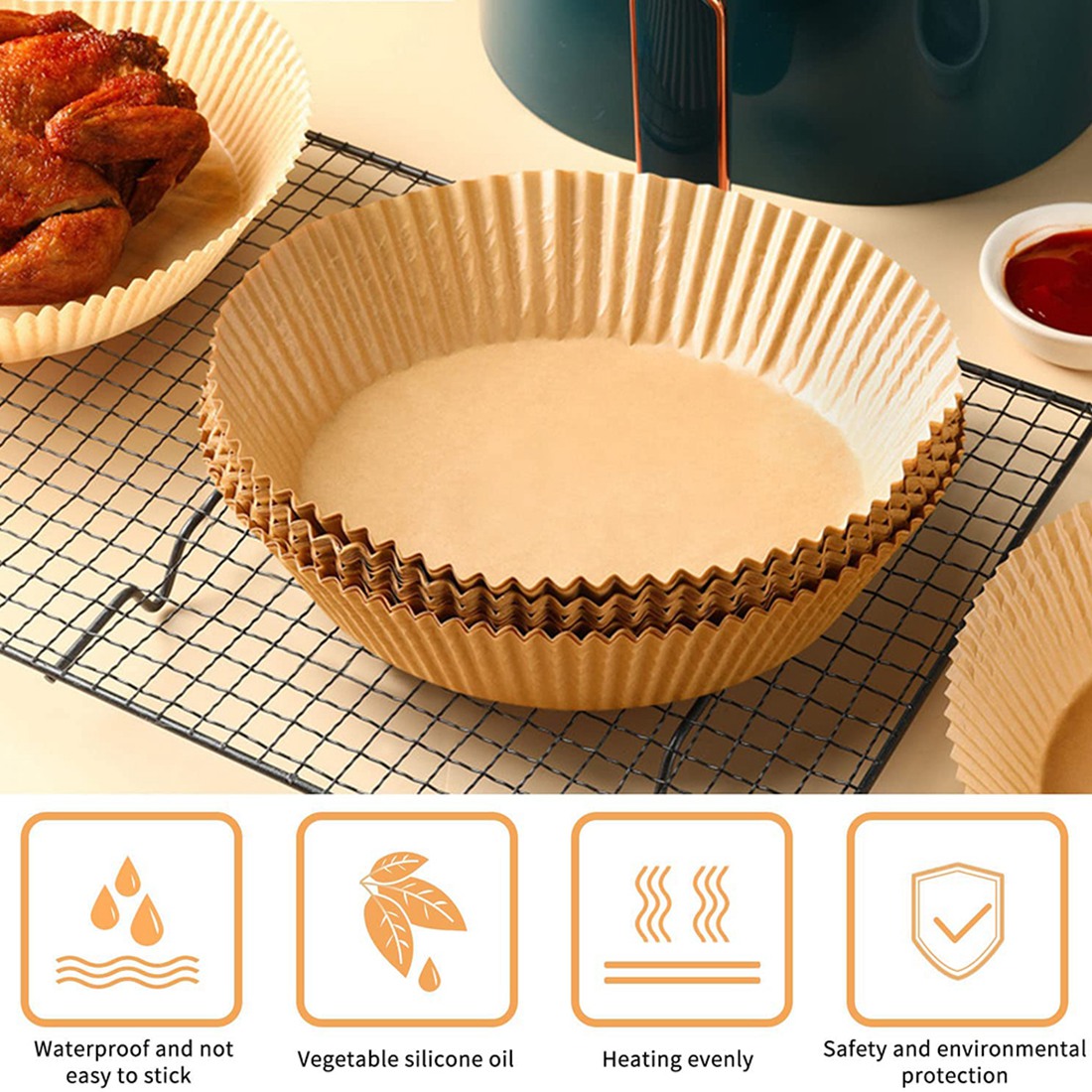 Oil-absorbing Air Fryer Paper Pad - Rotisserie, Baking, And Silicone Oil  Tin Paper For Healthy Cooking - Temu