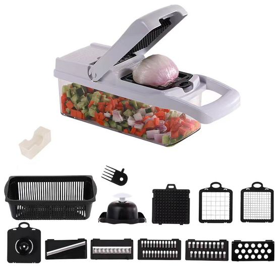 1pc Multipurpose Vegetable Chopper & Food Processor, Salad Chopper, Kitchen Supplies For Food Preparation, Kitchen Accessories