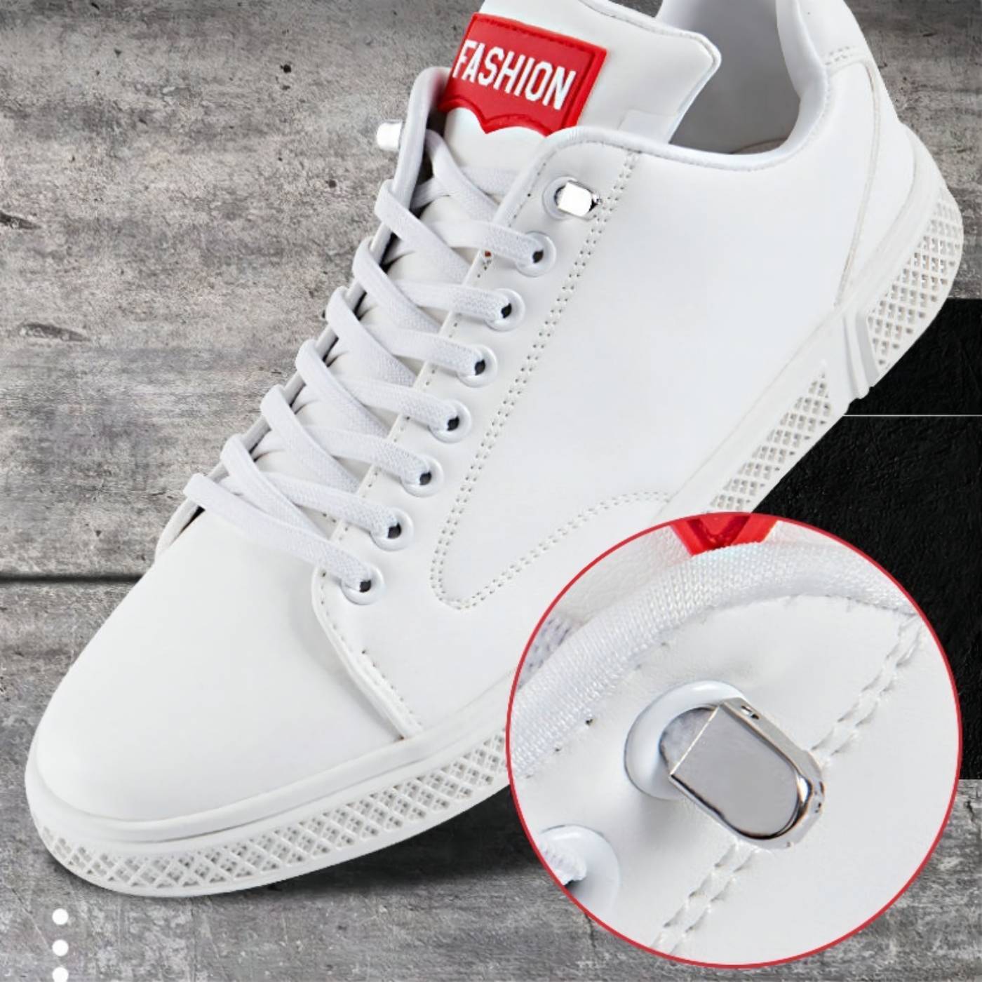 Zapatos Sport Blancos Con Cordones Elásticos Y Orificios Cetti