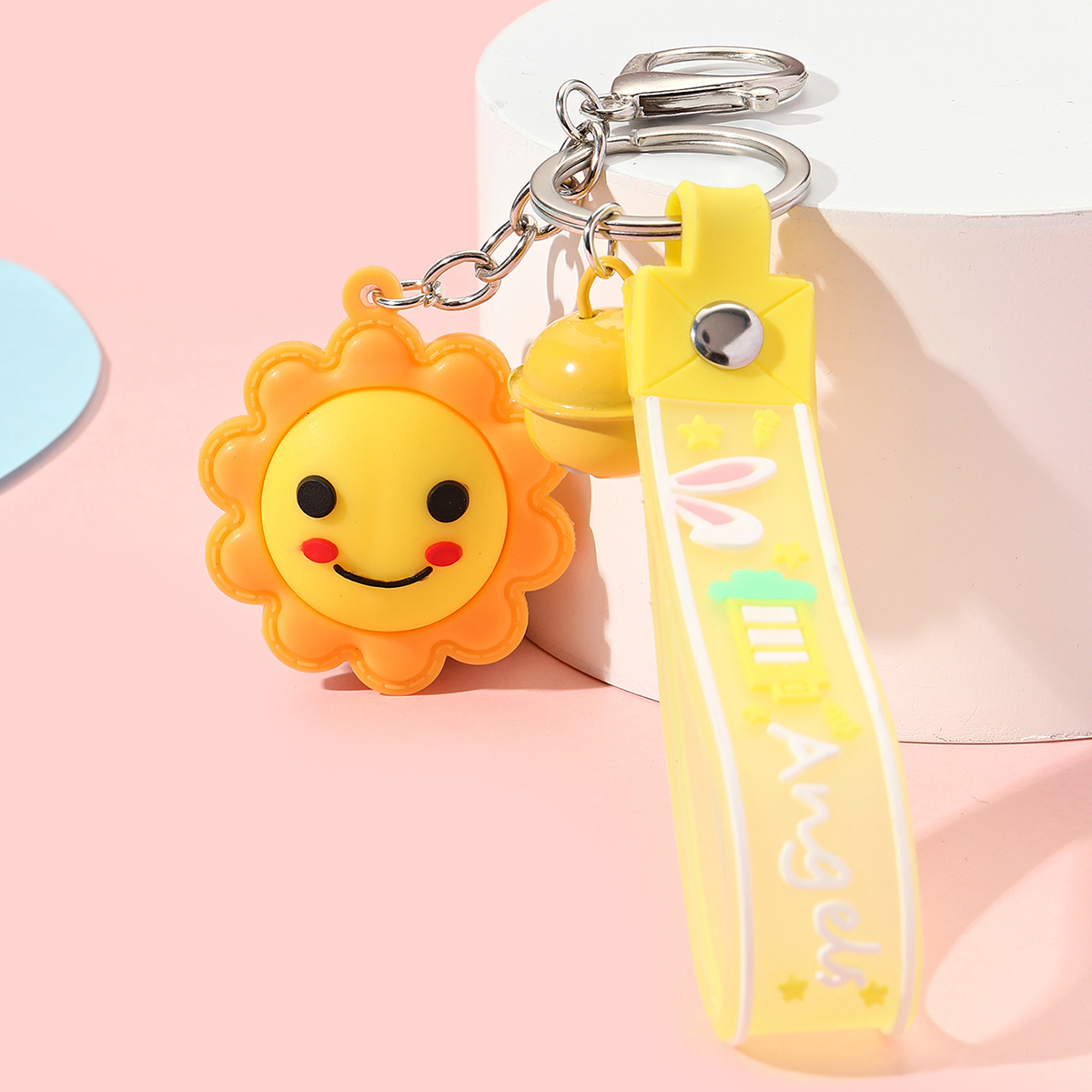 Smile Face Sun Moon Star Keychain Cute Cartoon Car Pendant - Temu