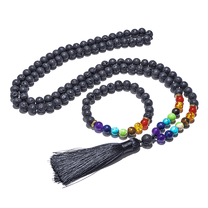 108/36 Mala Beads Bracelet Healing Gemstone Yoga Meditation Hand Mala  Prayer Bead Necklace 