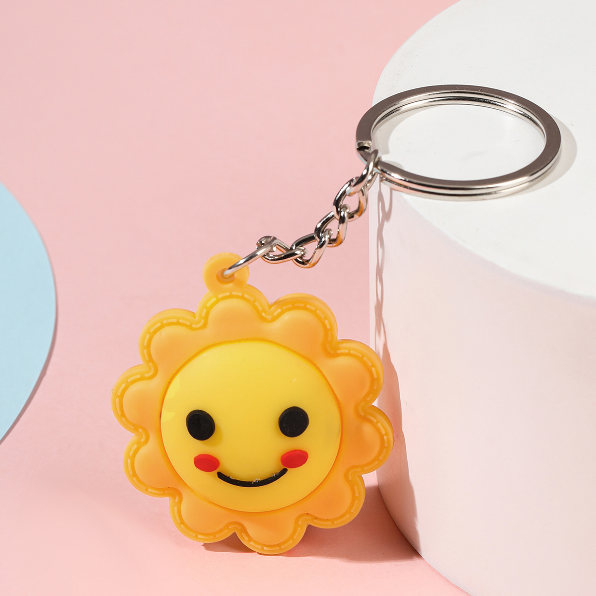 Smile Face Sun Moon Star Keychain Cute Cartoon Car Pendant - Temu