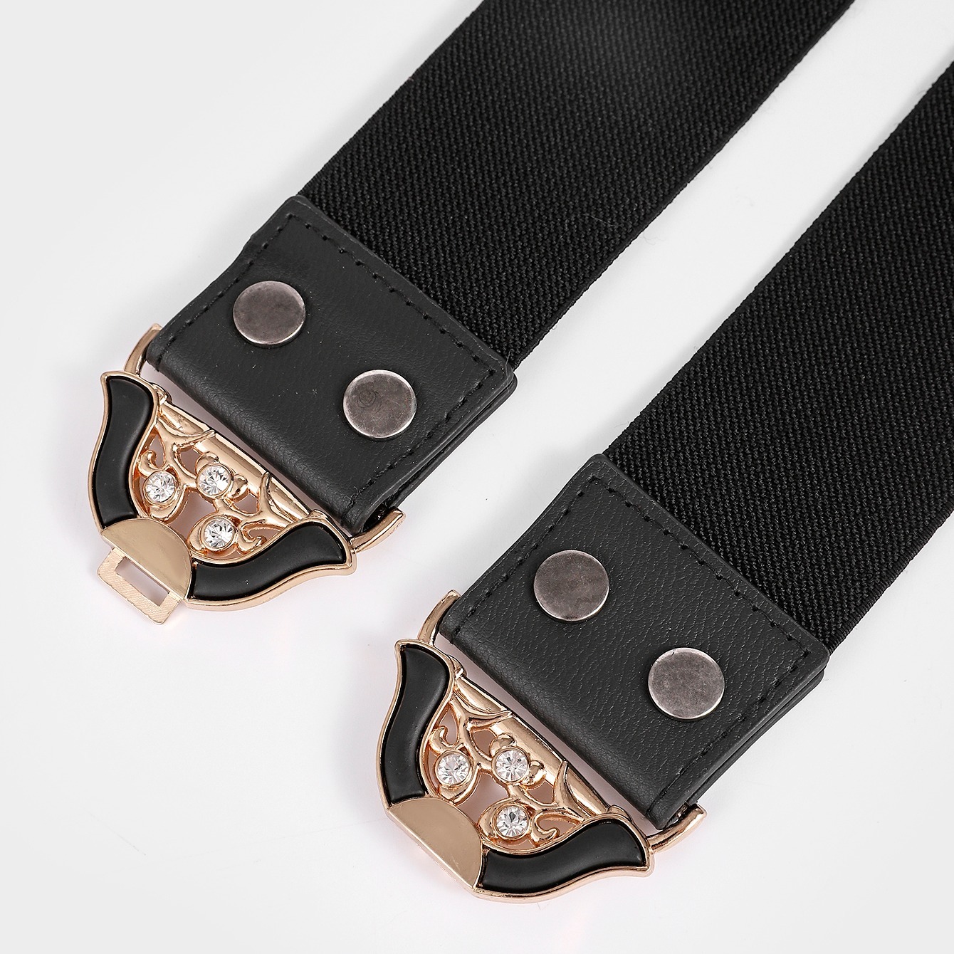 Black Metal Buckle Stretch Belt - Clothing, Shoes & Jewelry - Temu