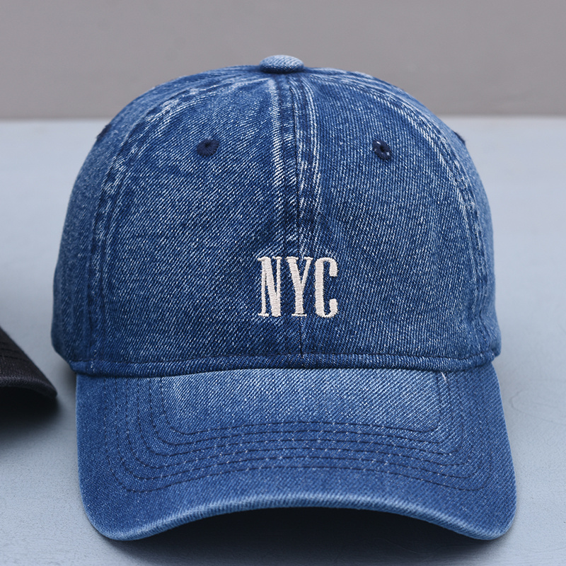 New Vintage Letter Embroidery Washed Denim Adjustable Snapback Hat Baseball  - Temu