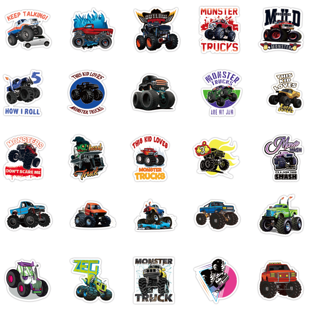 MONSTER TRUCK WATER Bottle Labels Printable Monster Truck 