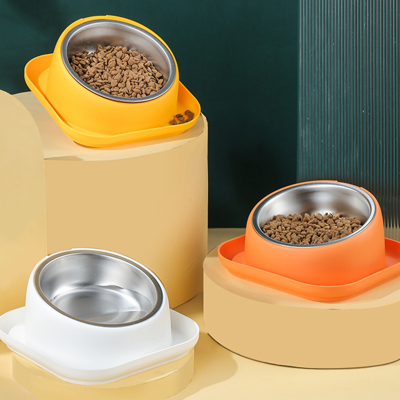 Anti-splash Food Bowl Around Pets With Beveled Scrub And Heightened Food Bowl