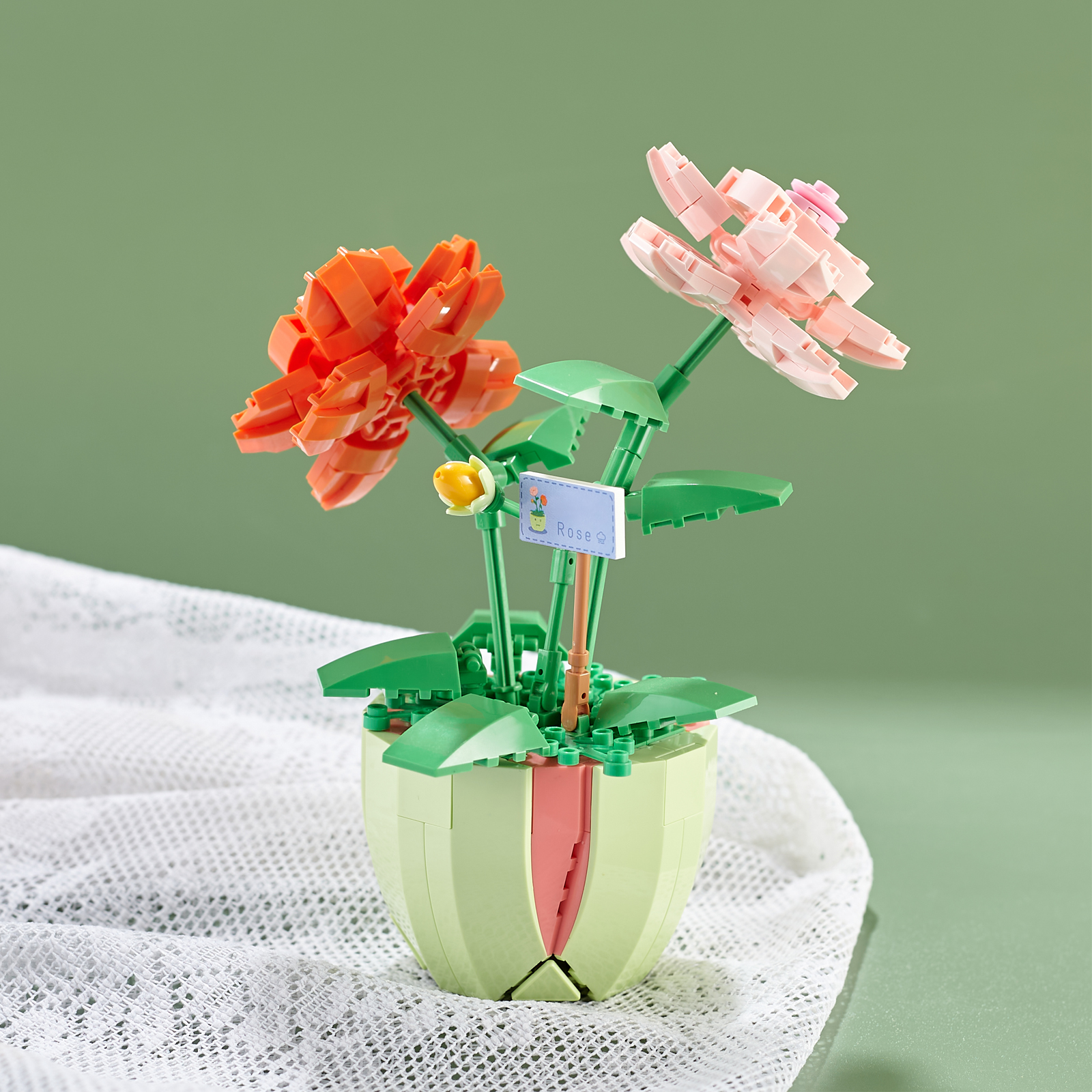Valentine's Day Creative Rose Flower Building Block Toys - Temu