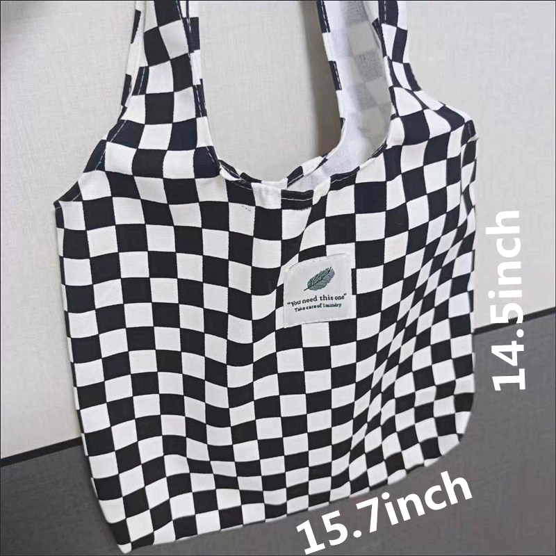 Checkered Pattern: Black & White Tote Bag