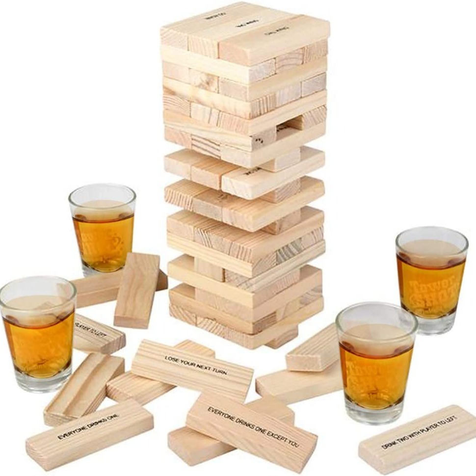 Tumbling Tower Drinking Game Drinking Game With Glasses And - Temu