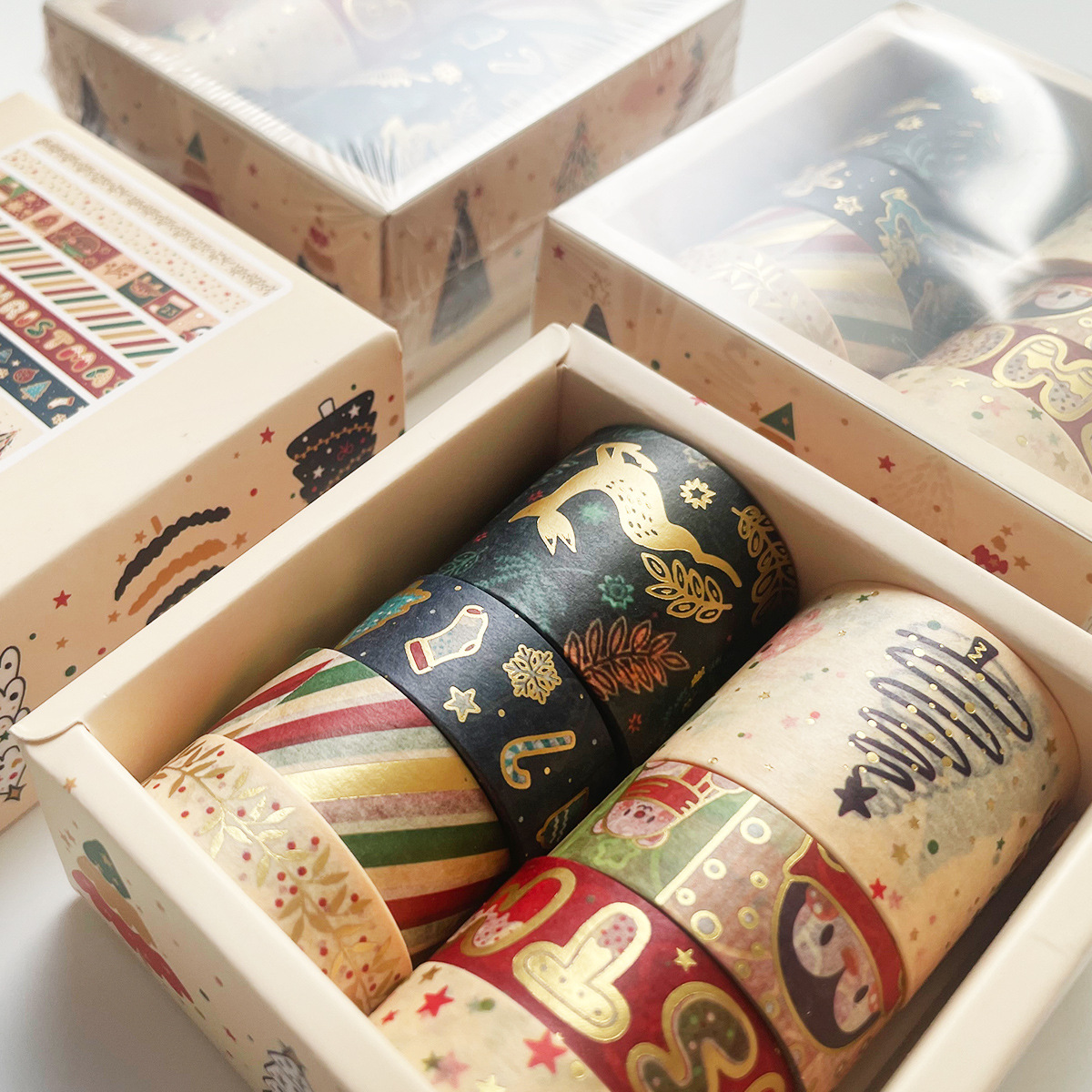 6pcs/set Cute Christmas Day Washi Tape Box