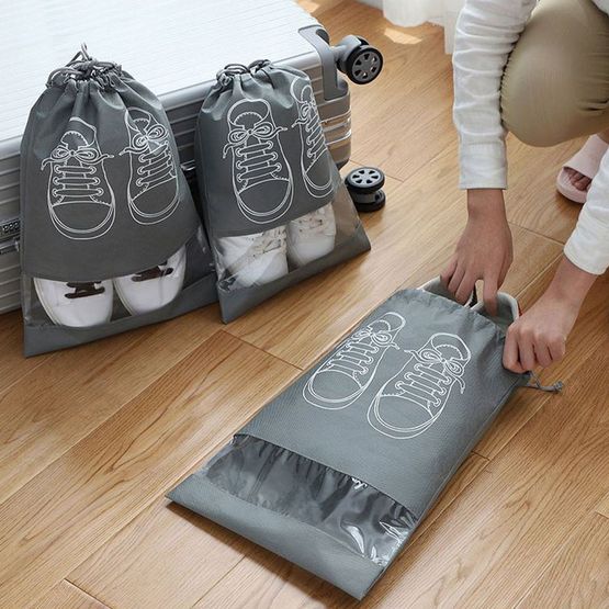 4pcs Large Size Shoe Storage Bag, Non-Woven Fabric Dustproof Shoe Bags For Travel