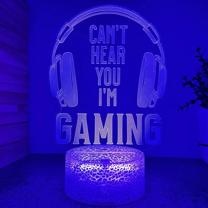 3d night light headphone shape usb atmosphere desk lamp decoration gift for childrens room and bedroom details 2