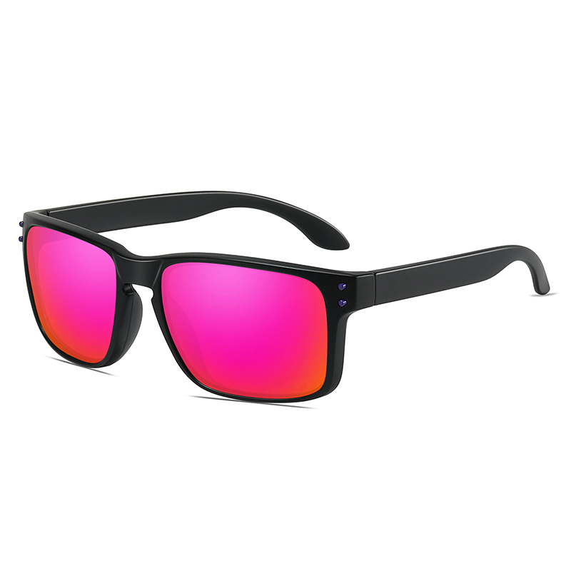 New Men's Polarized Sunglasses Colorful Film Sports Sunglasses Elastic  Paint PC Frame Glasses Outdoor Fishing Glasses Color: 01