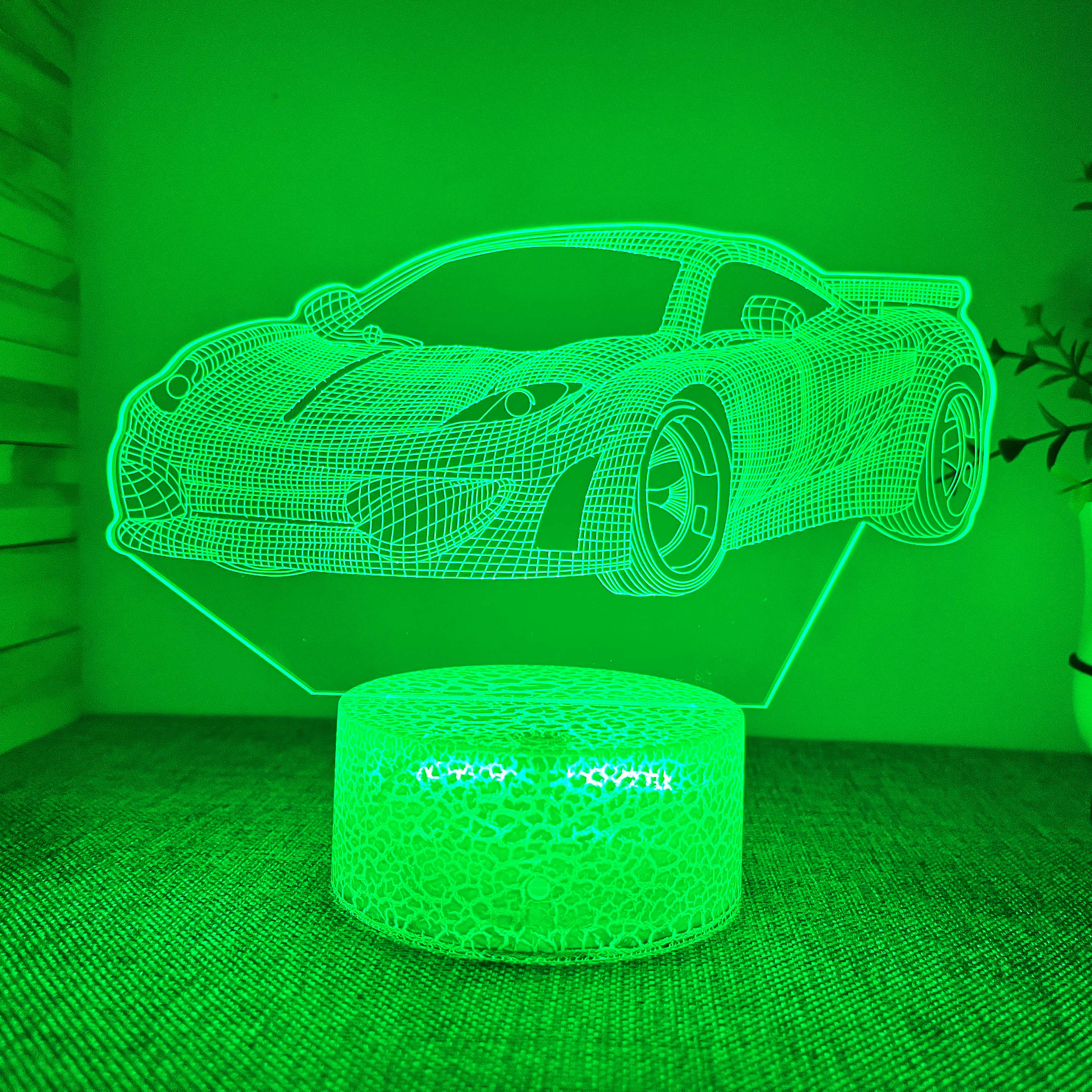 3D voiture de sport LED Lampe d'illusion Optique Lampe Lumière de