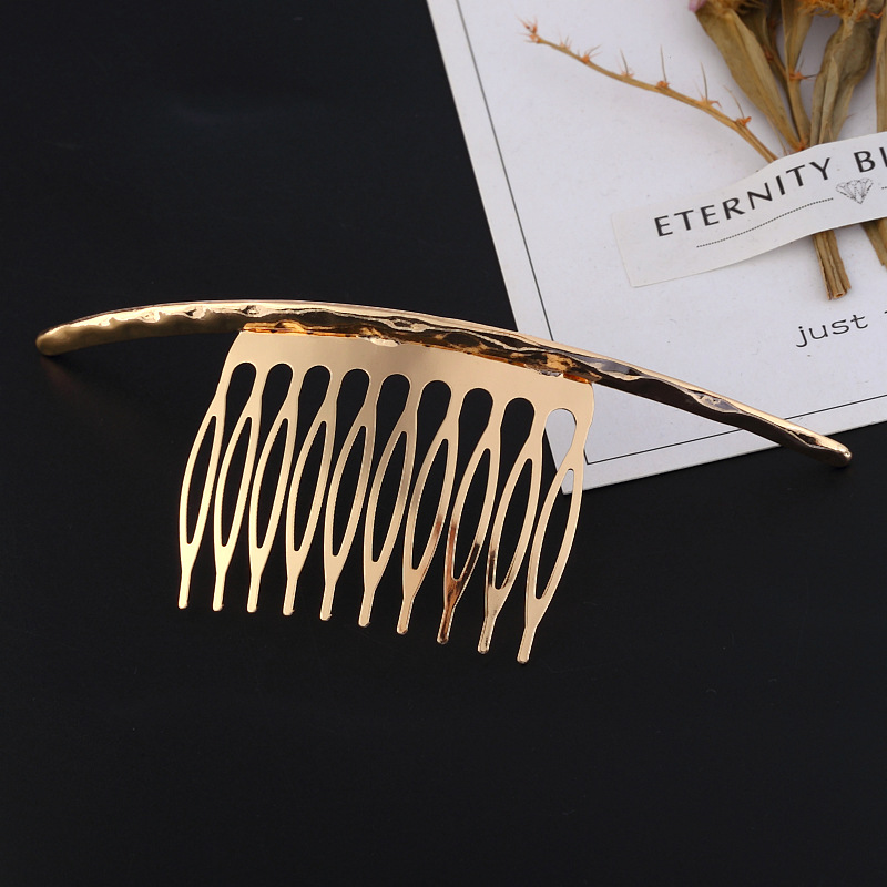 New Straight Long Alloy Hair Comb, Sweet And Cute Simple Bang Comb
