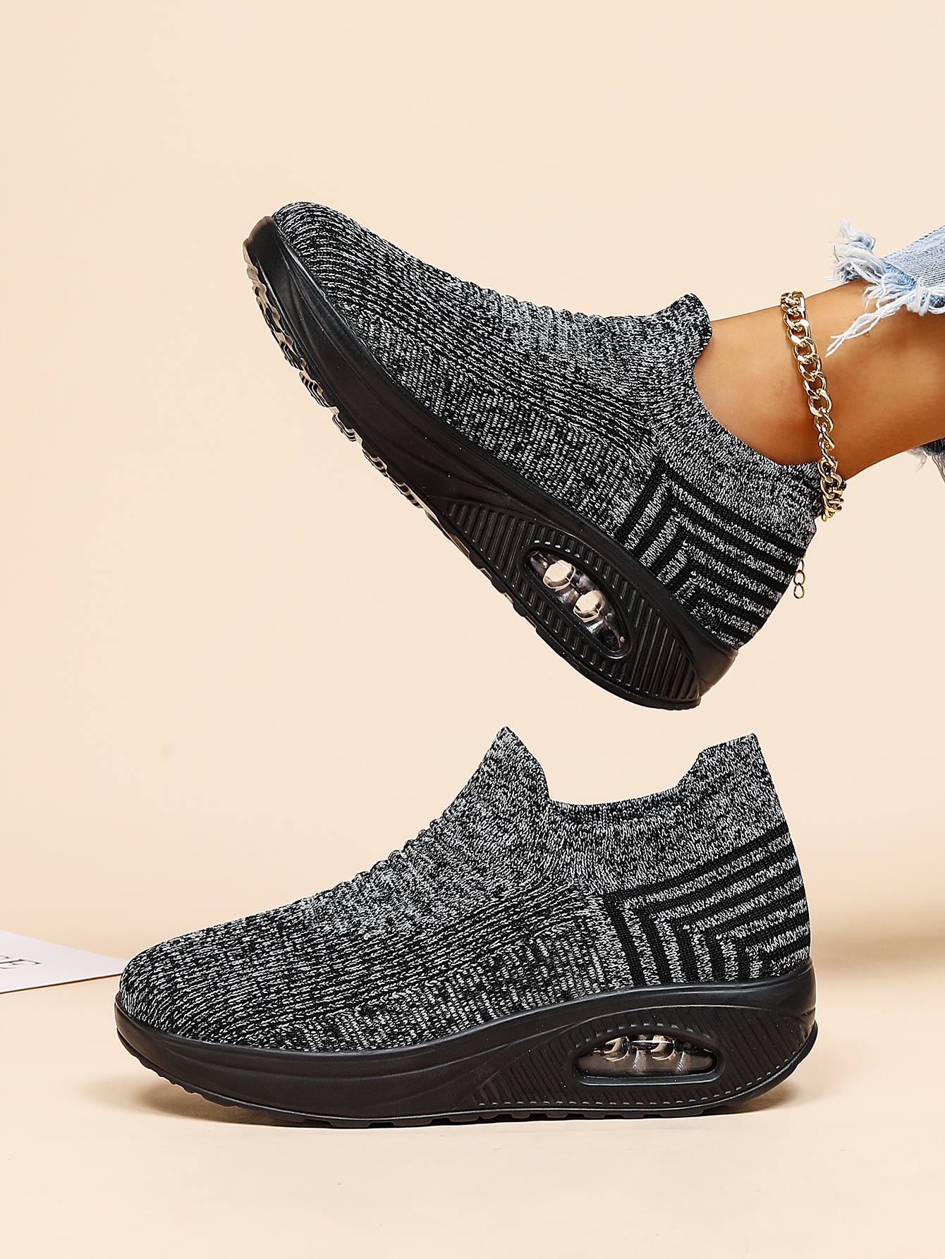 Women's Platform Mule Sneakers, Comfortable Closed Toe Slip On Shoes,  Women's Air Cushion Shoes - Temu