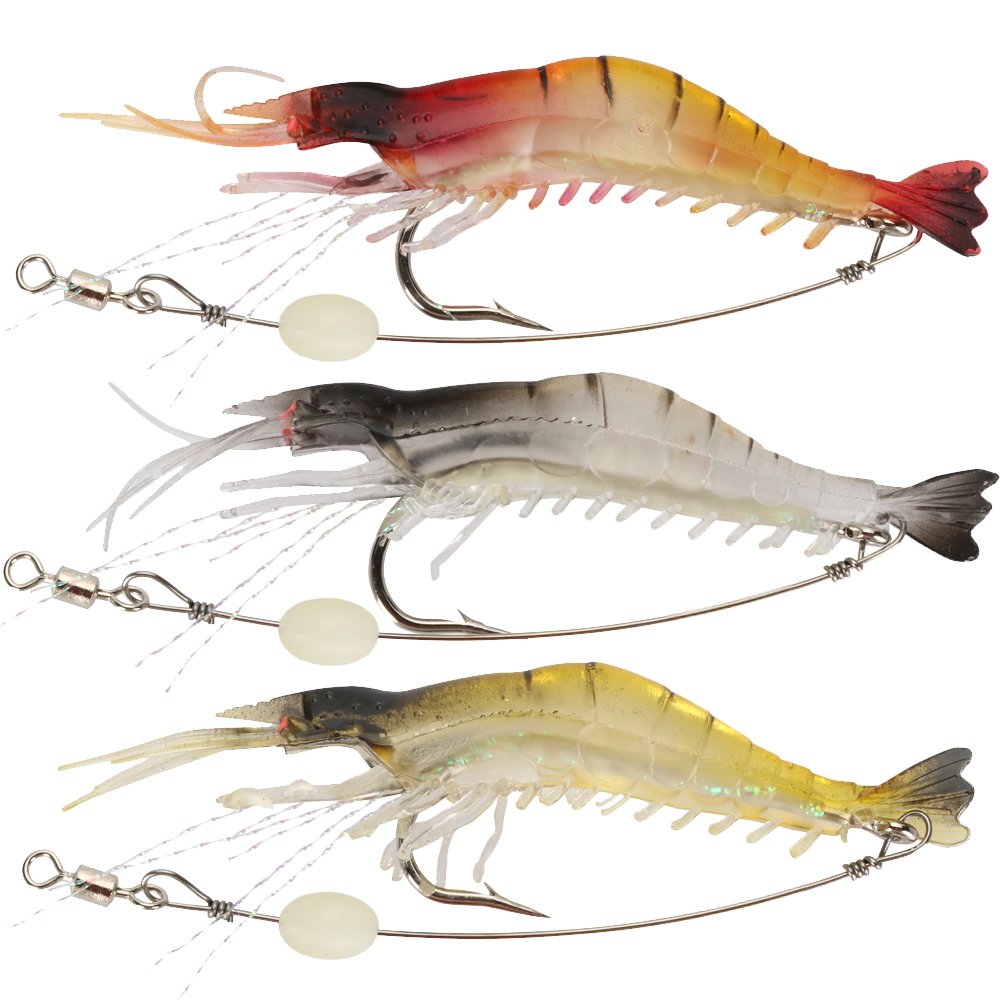 Goture Soft Shrimp Lures Fishing Saltwater Luminous Shrimp Bait Set Fishing  Lures with Sharp Hooks for Freshwater Saltwater Trout Bass Salmon Crappie