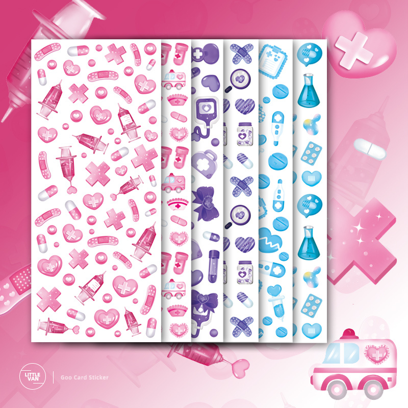 Cute Pink Pixel Letter Love Laser Stickers Decoration Scrapbooking DIY Idol  Card Album Diary Stationery Sticker