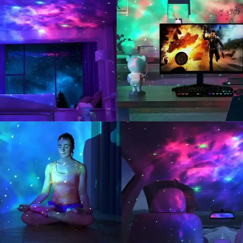 1pc astronaut starry sky projector adjustable nebula night light with timer and remote star galaxy night light for bedroom gaming room home decor details 5