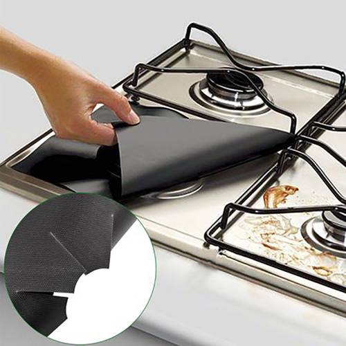 4pcs, 0.2mm, Gas Stove Mat, High Temperature Stability, Safe And Non-toxic, Oil-proof, Easy To Clean
