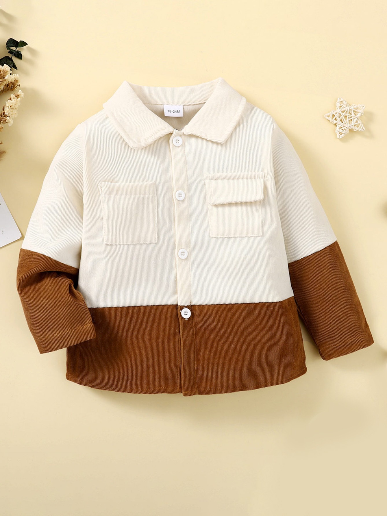 Boys Patchwork Lapel Shirt