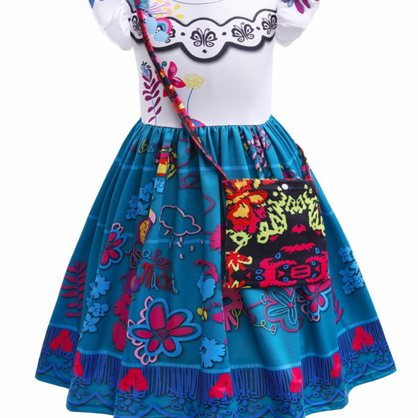 Robe Mirabel, costume de robe de bébé fille Encanto, robe de fille enfant  en bas âge, robe 3D Floral Puffy pleine longueur Mirabel, fête  d'anniversaire Madrigal -  Canada