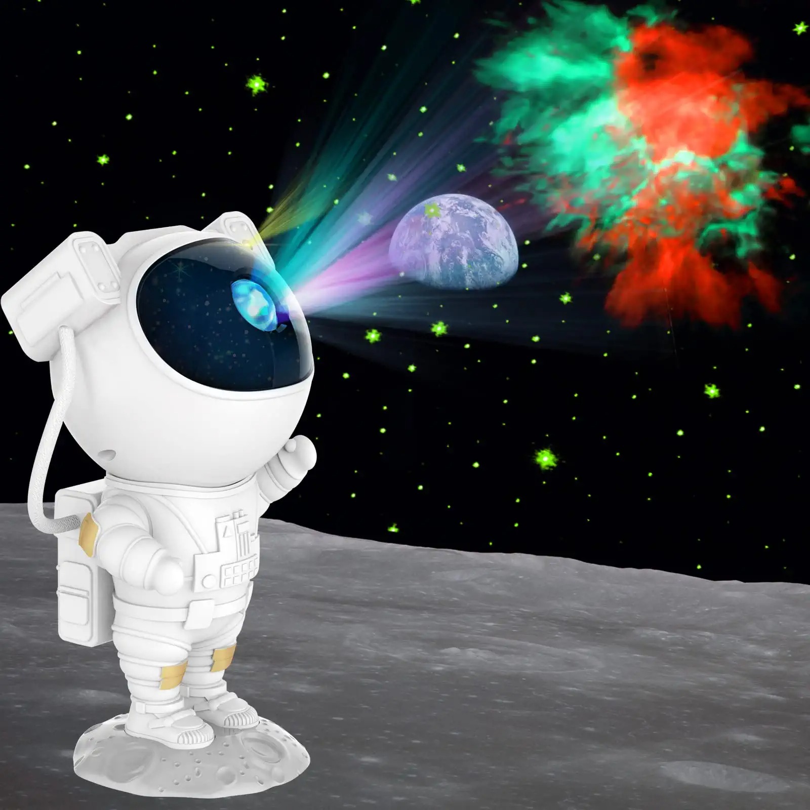 1pc Projecteur de ciel étoilé d'astronaute, lumière de nuit de nébuleuse  réglable avec minuterie et