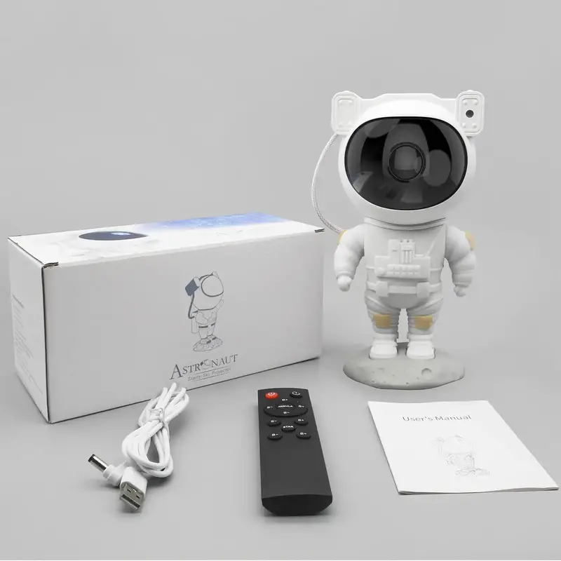1pc astronaut starry sky projector adjustable nebula night light with timer and remote star galaxy night light for bedroom gaming room home decor details 8