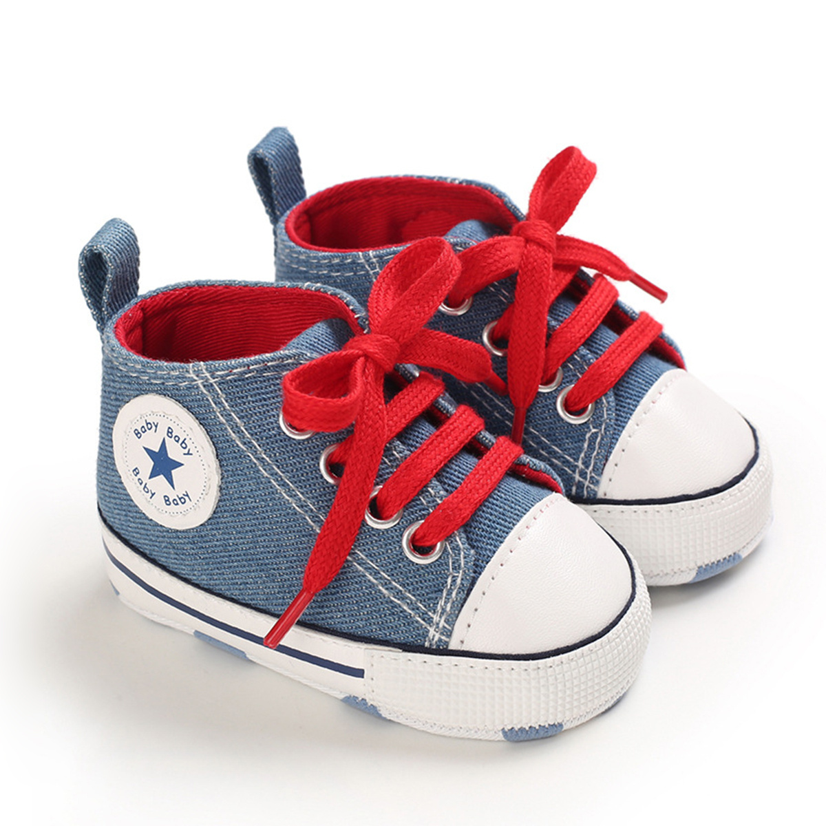 profil kuffert indeks Baby Boys Canvas Shoes Toddler High Top Lace Up Denim Unisex Infant Sneakers  | 24/7 Customer Service | Temu Canada