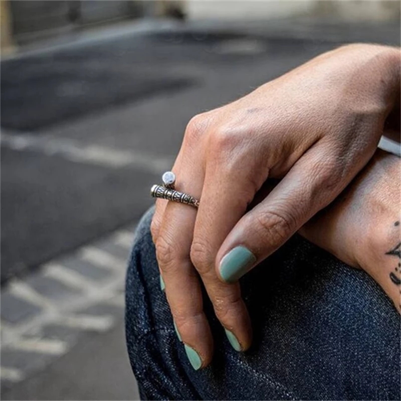 Viking Amulet Pattern Ring, Bold Statement Design