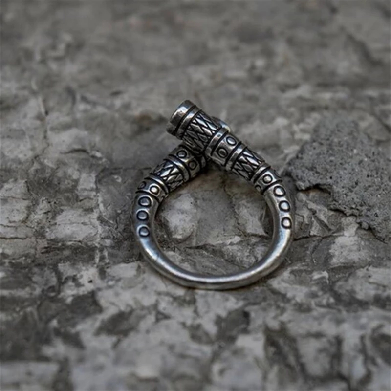 Viking Amulet Pattern Ring, Bold Statement Design