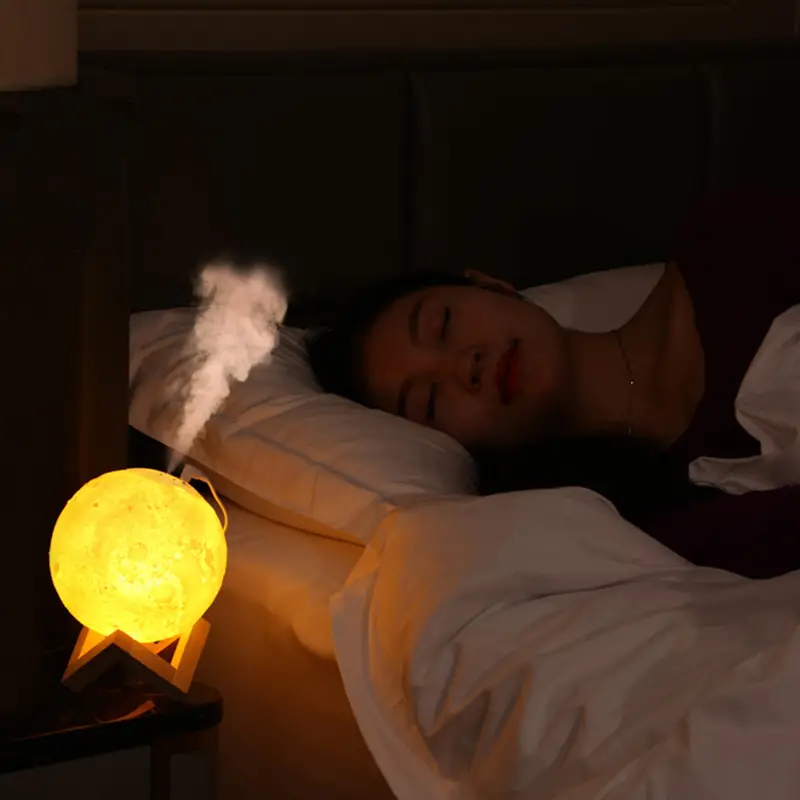 1pc 3d moonlight humidifier relaxing bedroom night light with soothing mist for improved sleep and health details 5
