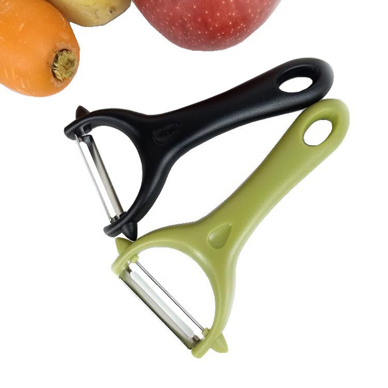 Couteau à éplucher créatif à long manche pour légumes et fruits éplucheur  en acier inoxydable （Blanc+vert）