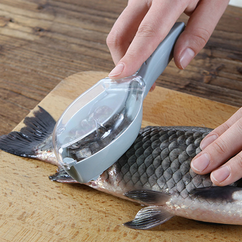 

1pc Fish Scale Scraper, Household Fish Scale Remover, Fish Scale Box With Storage, Convenient And Easy To Wash Scraper, Kitchen Tools