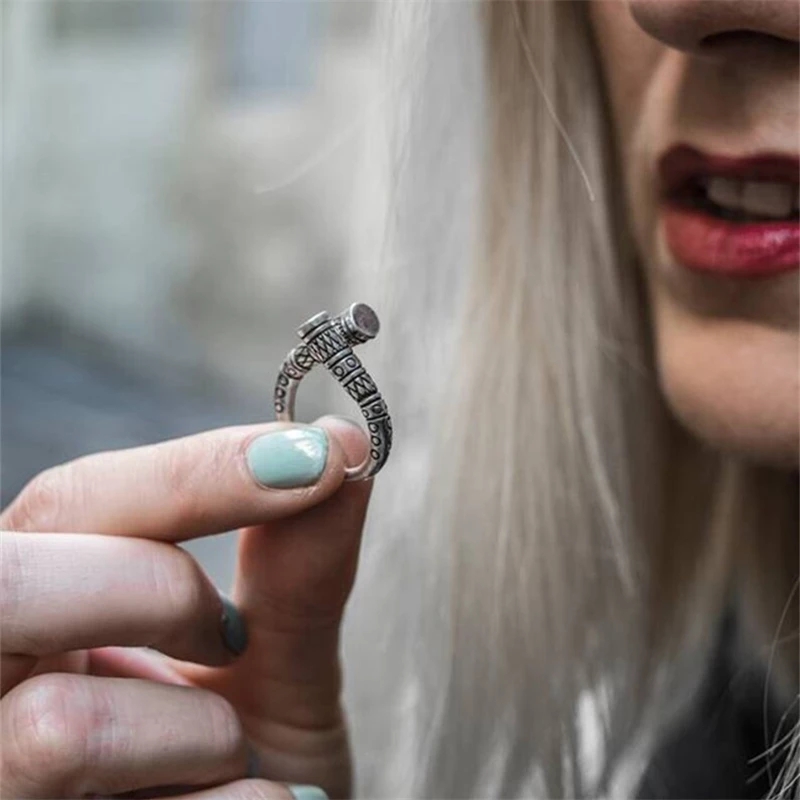 Viking Amulet Pattern Ring, Bold Statement Design