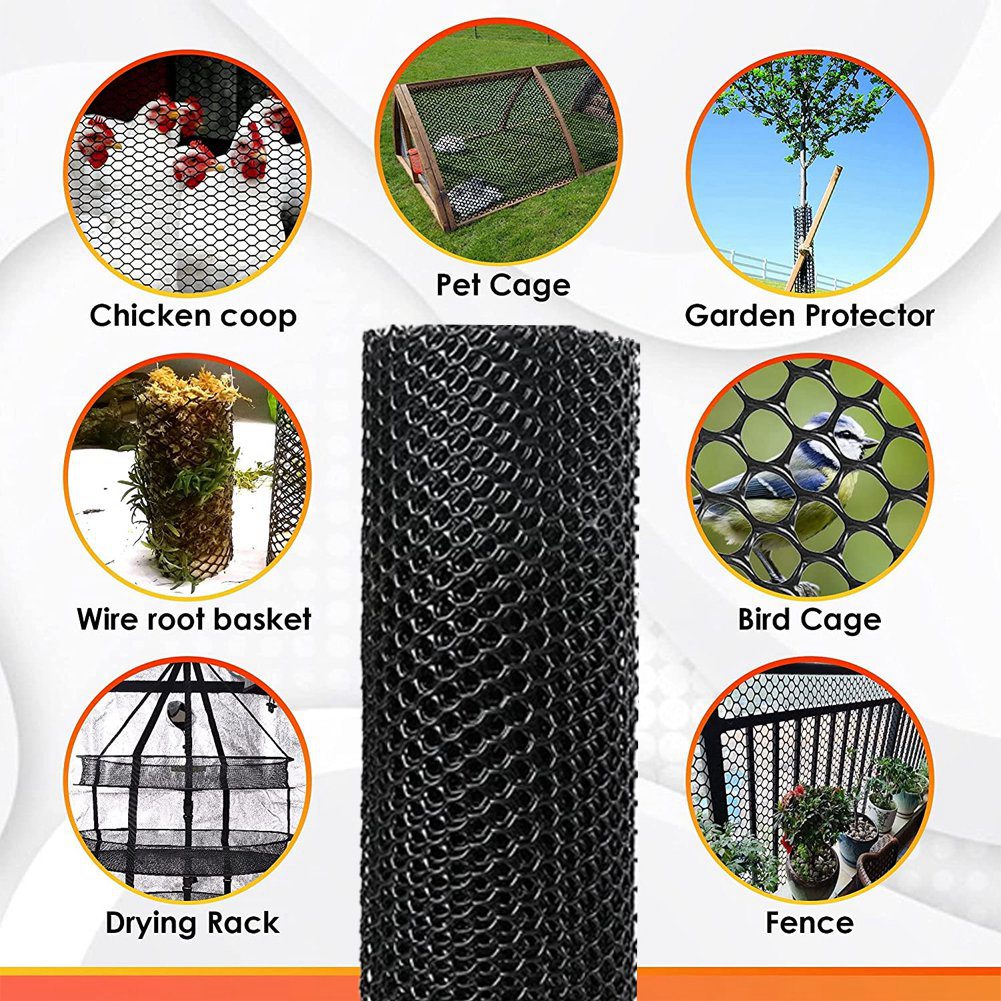 1pc Plastic Chicken Wire Mesh, Plastic Fencing Roll, Garden Netting,  Poultry Net, Garden Fencing Net, Chicken Fence, Hexagonal Fencing For  Gardening