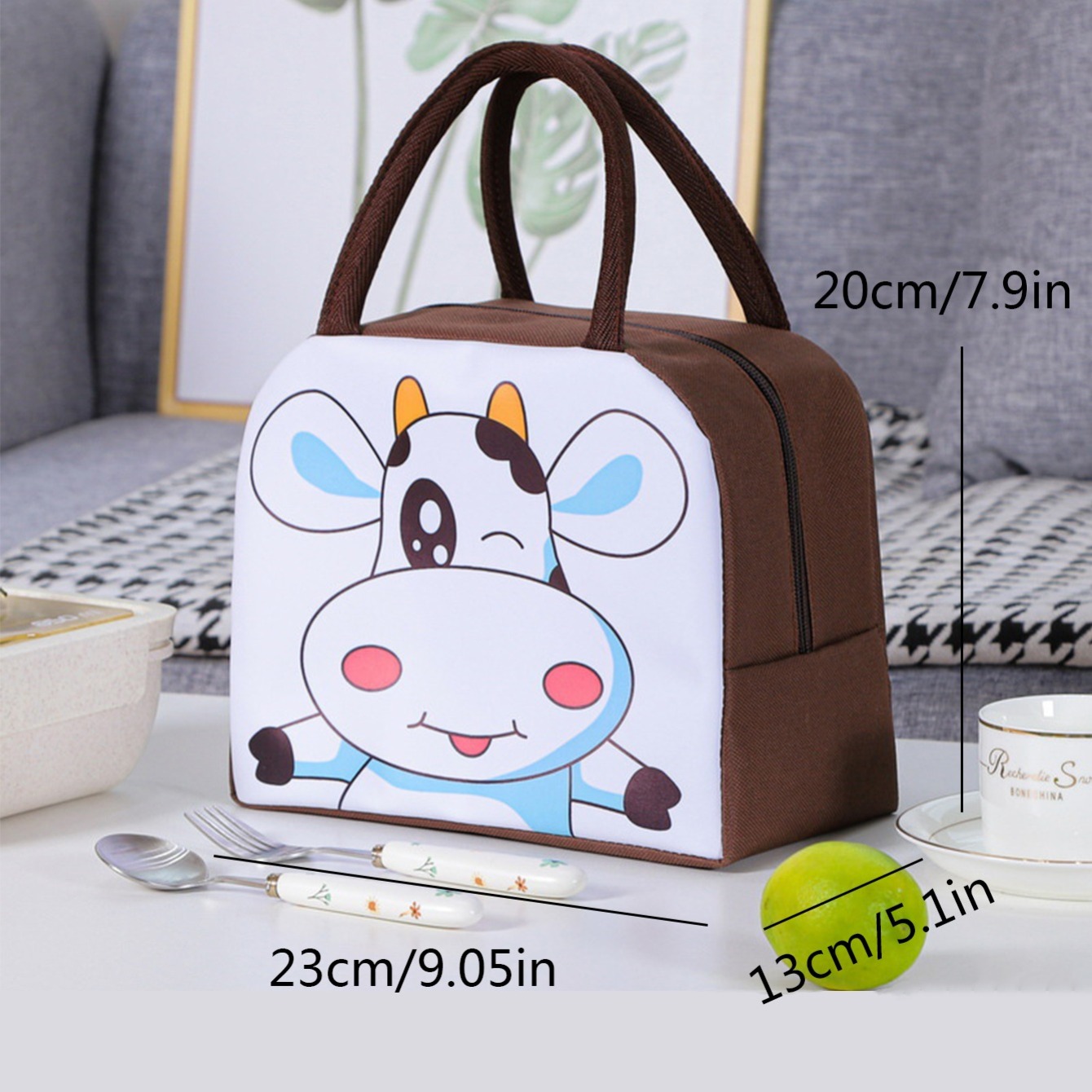 1pc Thermal Insulated Lunch Bag For Adults, Portable Thickened Lunch Box Bag  For Work