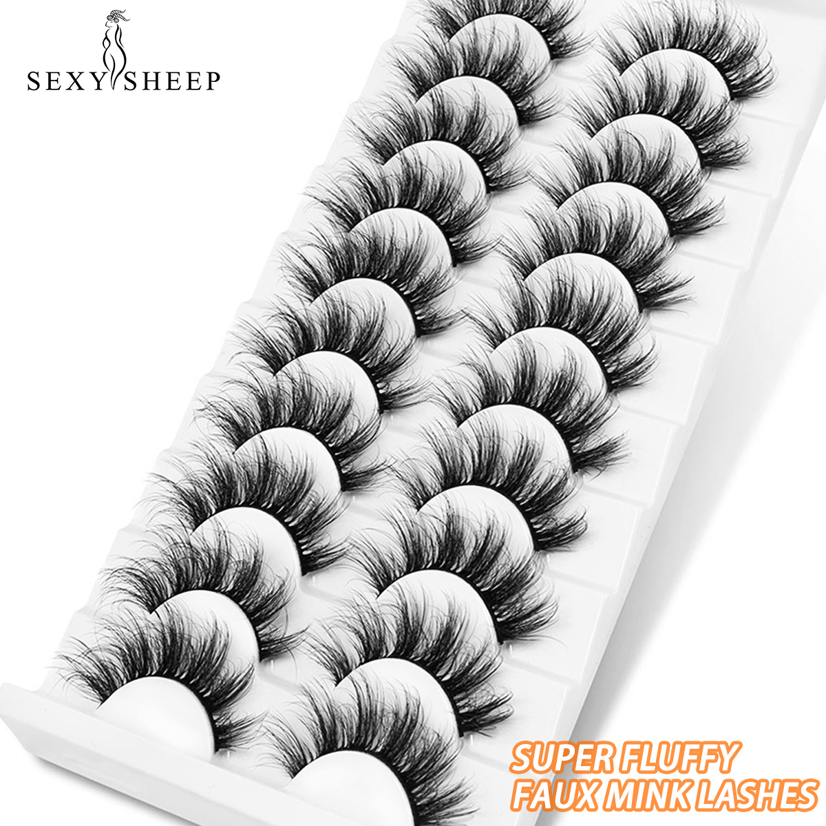 10 Pairs 6D Faux Mink Natural False Eyelashes Fluffy Dramatic Lashes